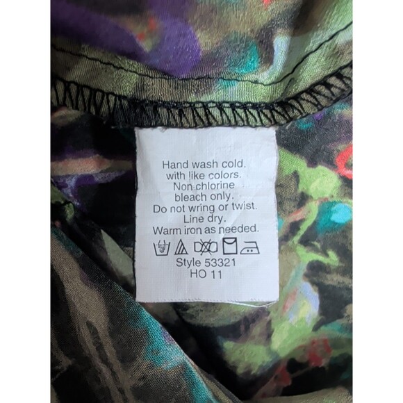 J.Crew Women M Abstract Floral Flutter Sleeve Button Front Blouse Scoop Neck - Picture 9 of 11